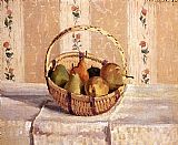 Camille Pissarro Apples and Pears in a Round Basket painting